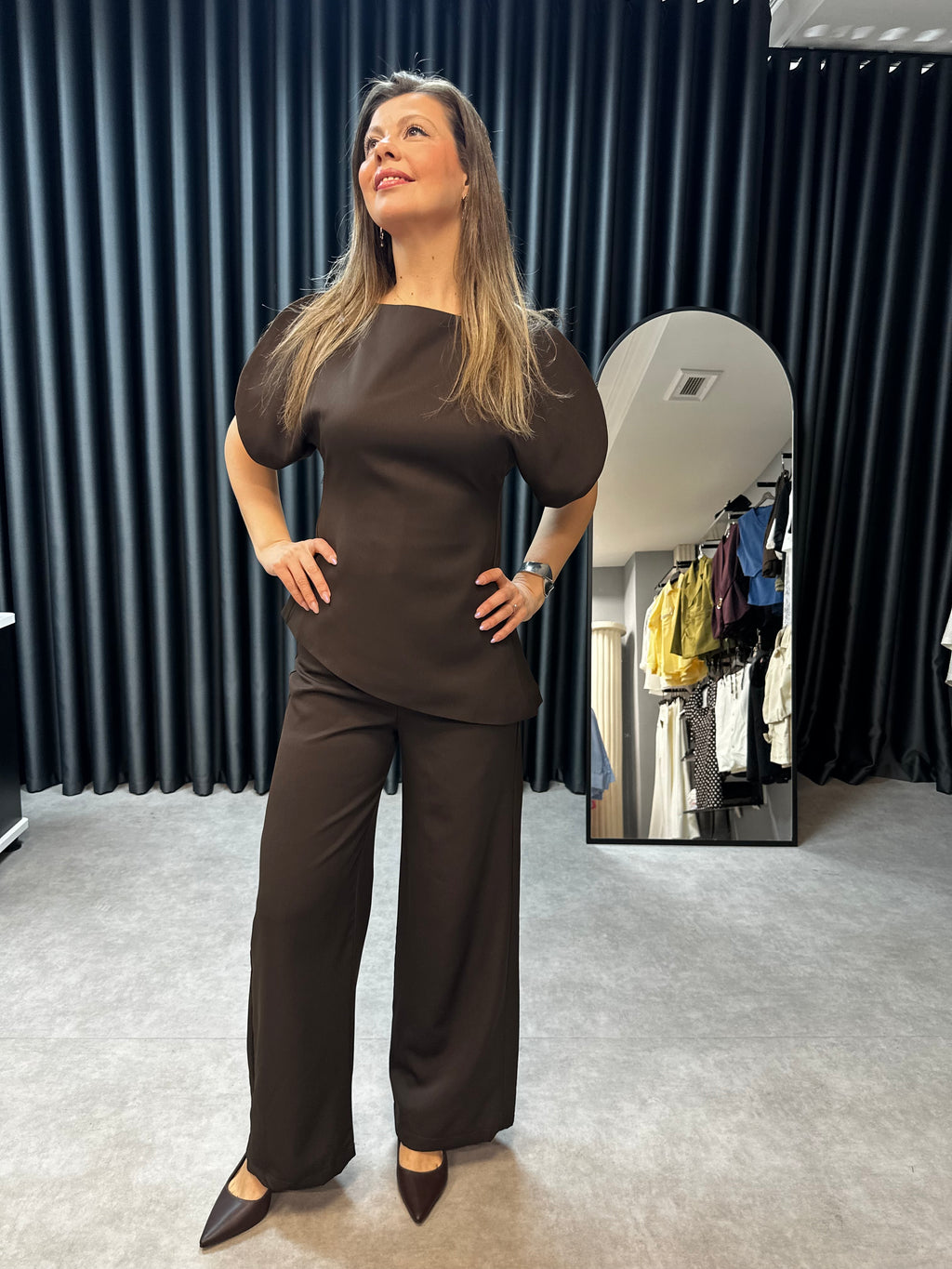 Zara model balon kollu takım