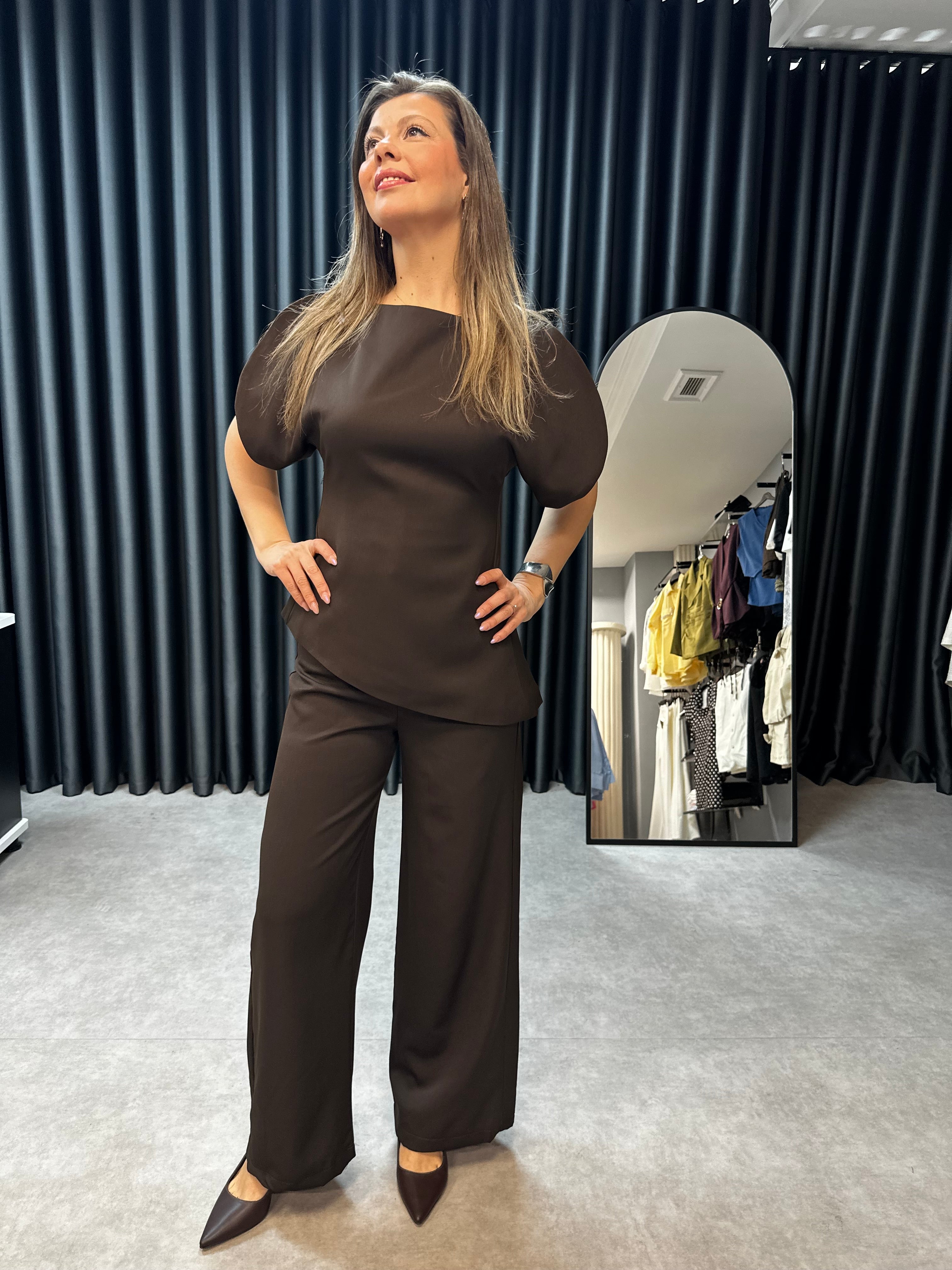 Zara model balon kollu takım